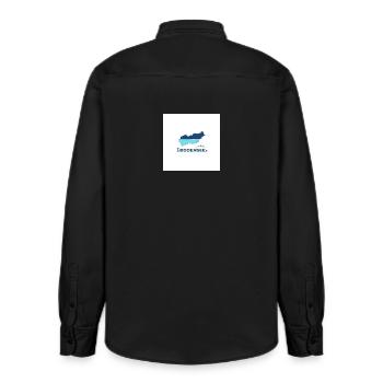 Lac de Constance paysage Logo Lakeshore - Chemise unisexe coupe décontractée bio Stanley/Stella - noir délavé - Dos - AI Model Male 178 light (178cm)
