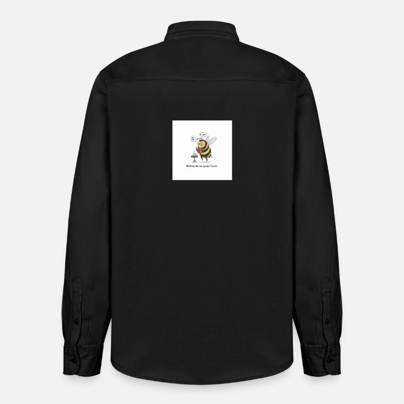 Bee apprend le français : Méthinks - Chemise unisexe coupe décontractée bio Stanley/Stella - noir délavé