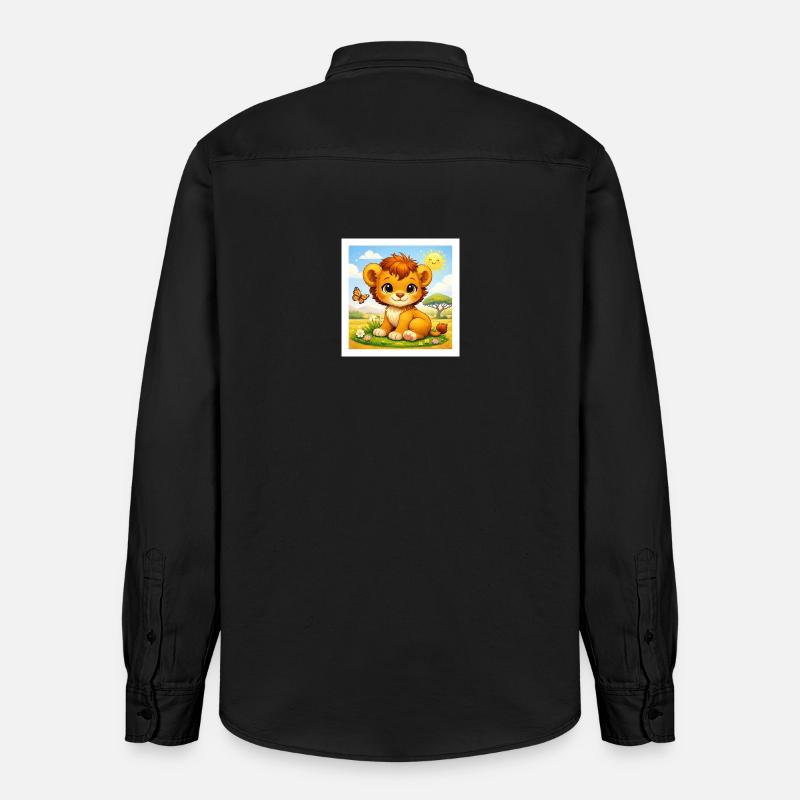 Sunny le Petit Lion - Chemise unisexe coupe décontractée bio Stanley/Stella - noir délavé