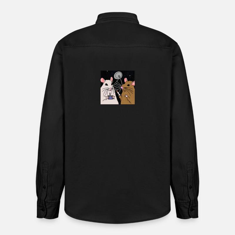 Fumer des rats dans l’espace. - Chemise unisexe coupe décontractée bio Stanley/Stella - noir délavé