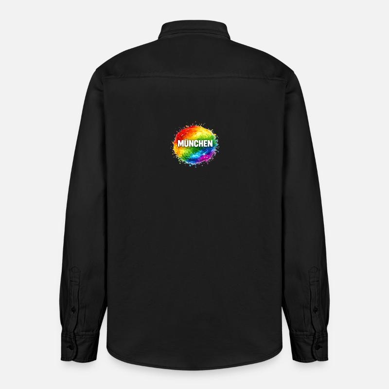 Des éclaboussures colorées sur Munich - Chemise unisexe coupe décontractée bio Stanley/Stella - noir délavé