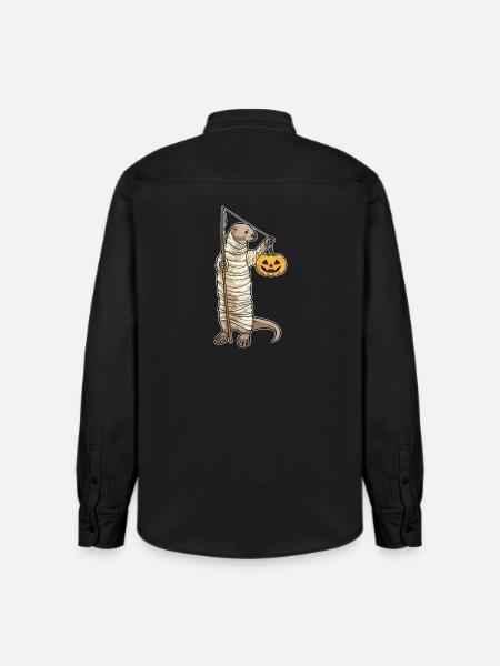 Otter Halloween Fishing - Relaxed Fit Unisex Organic Shirt by Stanley/Stella - washed black