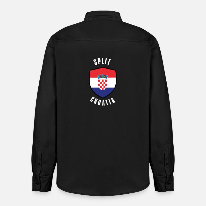 Bouclier de Croatie de Split - Chemise unisexe coupe décontractée bio Stanley/Stella - noir délavé