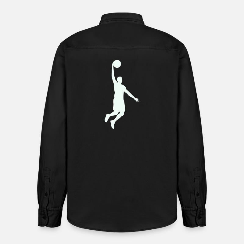 Silhouette de basket Dunning - Chemise unisexe coupe décontractée bio Stanley/Stella - noir délavé
