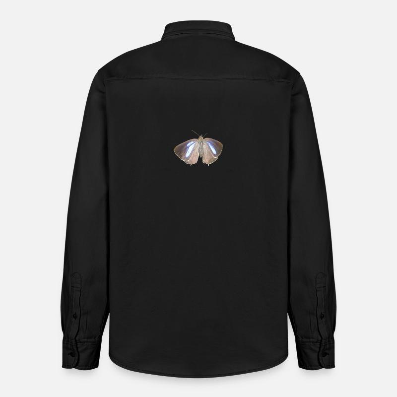 Blauer Eichen-Zipfelfalter - Relaxed Fit Unisex Organic Hemd von Stanley/Stella - washed Black