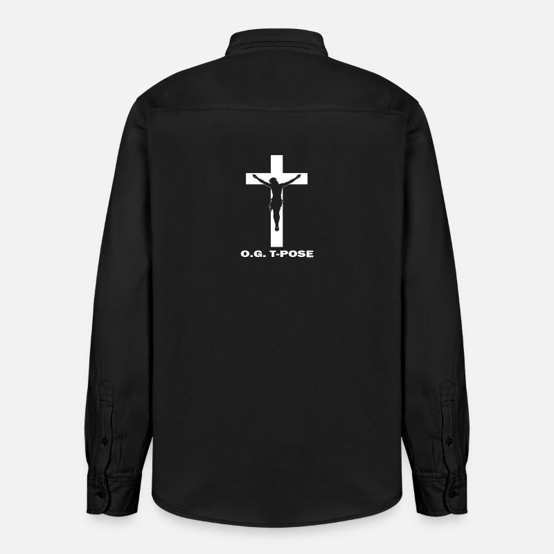 Jésus de la T-Pose OG - Chemise unisexe coupe décontractée bio Stanley/Stella - noir délavé