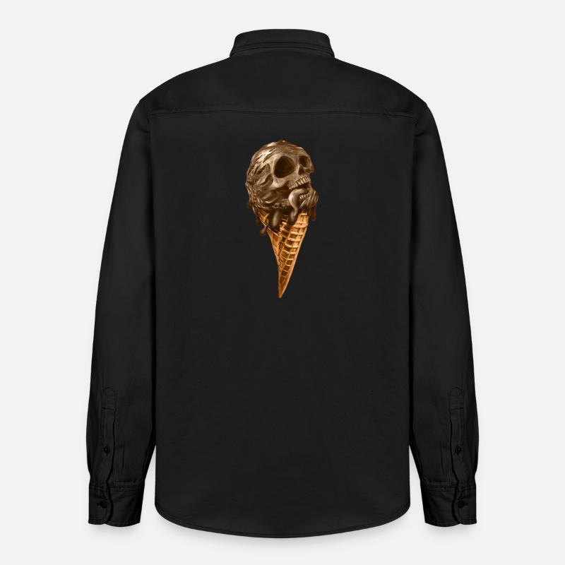 Softeis mit ätherischem Totenkopf - Relaxed Fit Unisex Organic Hemd von Stanley/Stella - washed Black