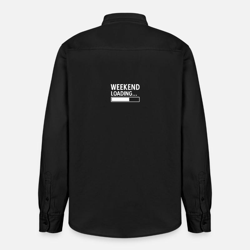 Week-end Loading... – Design minimal amusant - Chemise unisexe coupe décontractée bio Stanley/Stella - noir délavé