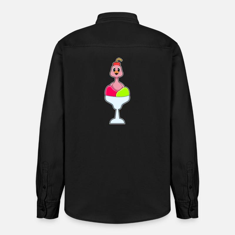 Flamingo Eiscreme Kirsche - Relaxed Fit Unisex Organic Hemd von Stanley/Stella - washed Black