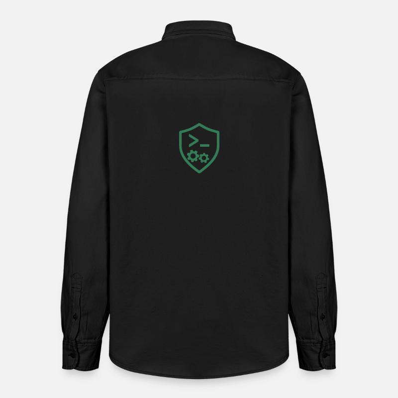 Code Schild mit Zahnrädern - Relaxed Fit Unisex Organic Hemd von Stanley/Stella - washed Black