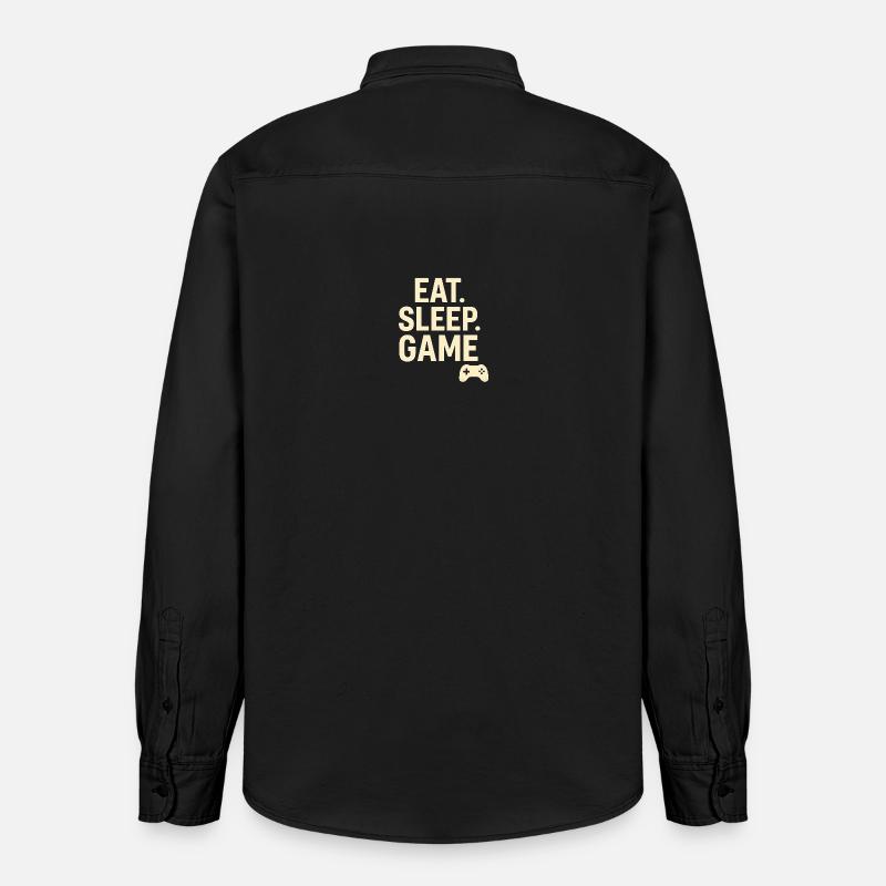 Eat Sleep Game Controller - Relaxed Fit Unisex Organic Hemd von Stanley/Stella - washed Black