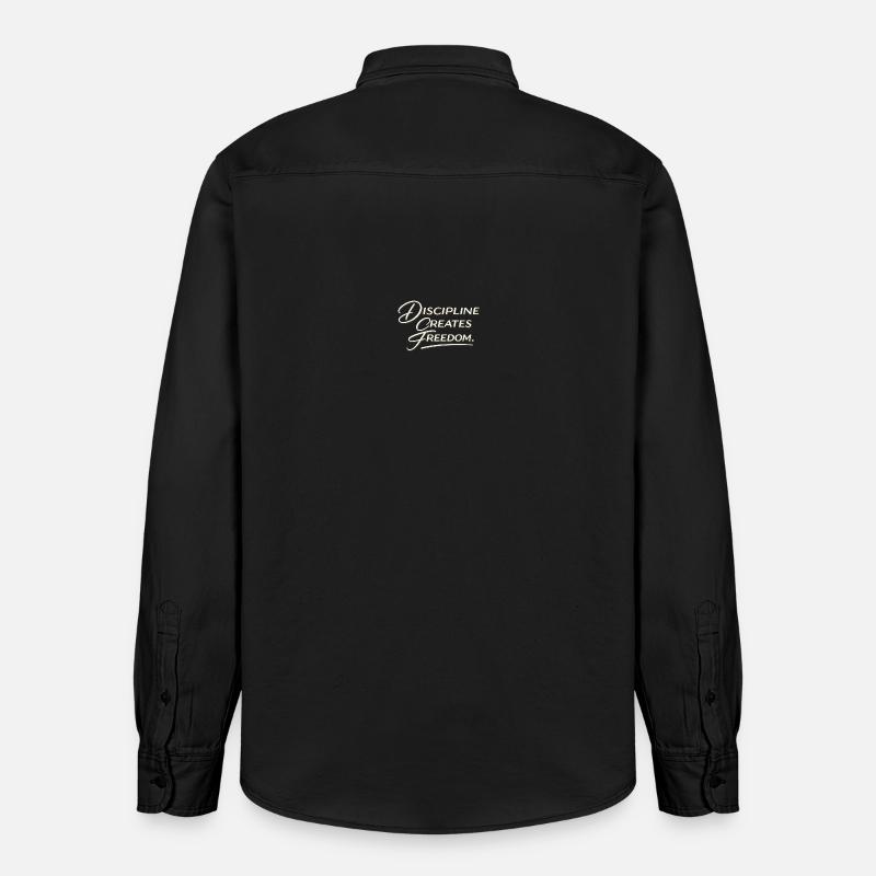 Discipline Creates Freedom Script - Chemise unisexe coupe décontractée bio Stanley/Stella - noir délavé