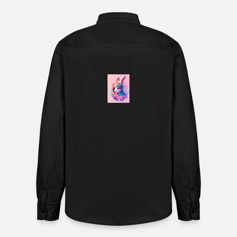 Lapin dans le style numérique - Chemise unisexe coupe décontractée bio Stanley/Stella - noir délavé