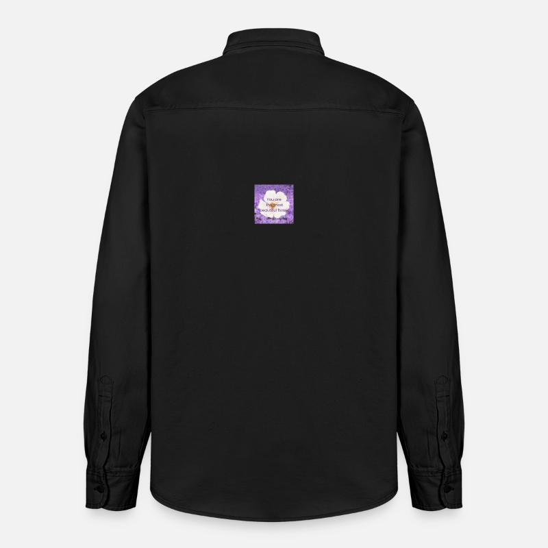 La plus belle fleur, c’est toi - Chemise unisexe coupe décontractée bio Stanley/Stella - noir délavé