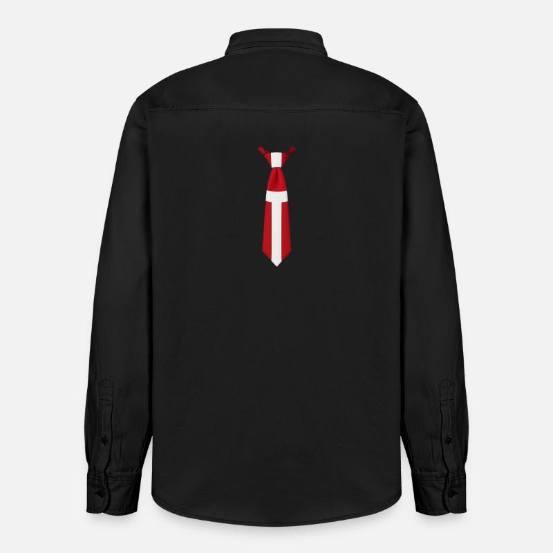 Cravate Danemark – Conception du drapeau - Chemise unisexe coupe décontractée bio Stanley/Stella - noir délavé