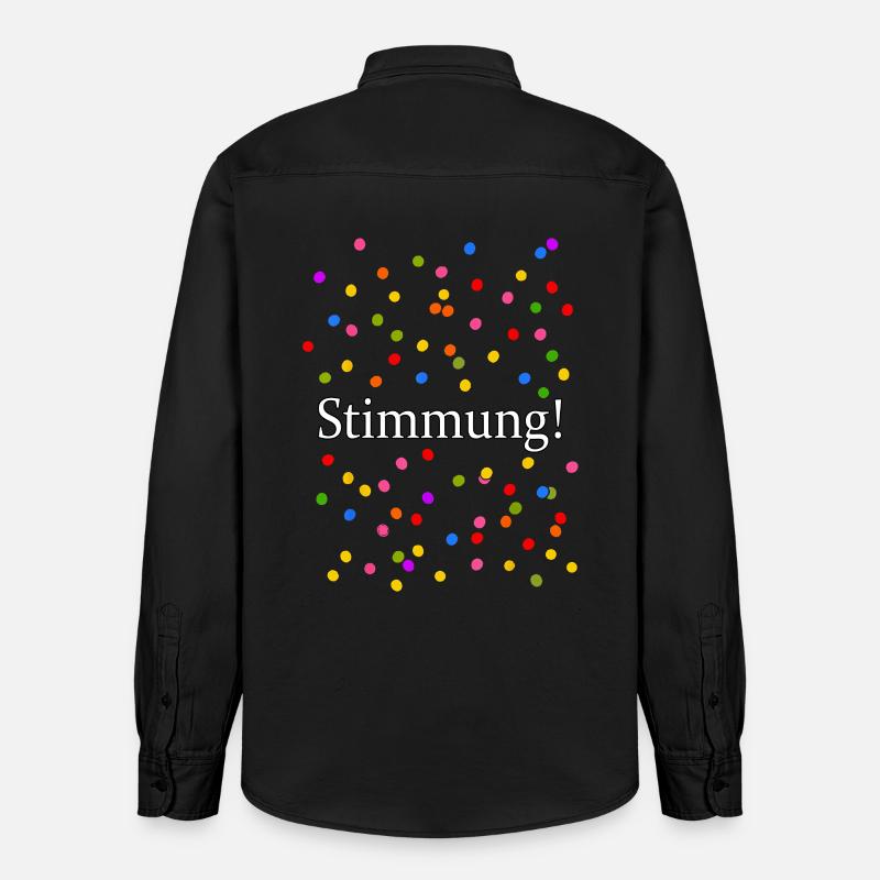 Stimmung Konfetti Silvester Karneval Spruch - Relaxed Fit Unisex Organic Hemd von Stanley/Stella - washed Black