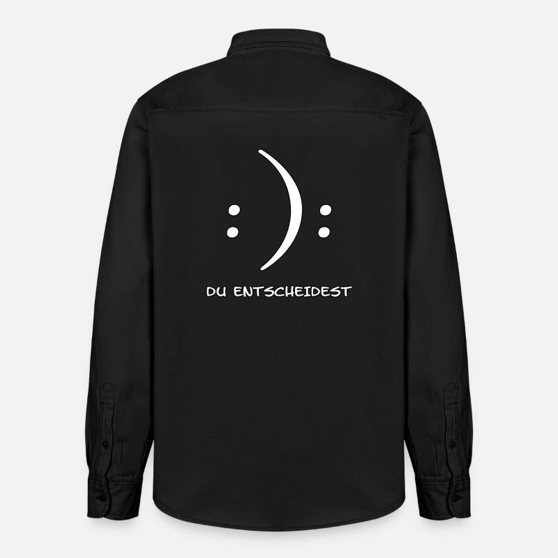 Du entscheidest Glücklich oder Unglücklich Witz - Relaxed Fit Unisex Organic Hemd von Stanley/Stella - washed Black