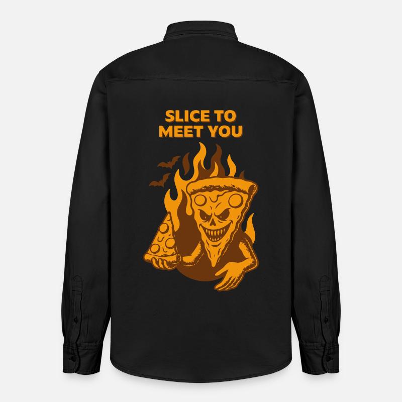 Devilish Pizza - Slice pour vous rencontrer - Chemise unisexe coupe décontractée bio Stanley/Stella - noir délavé