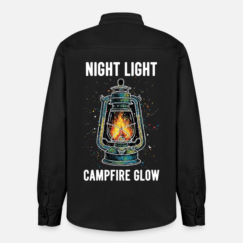 Night Light Campfire Glow Lanterne - Chemise unisexe coupe décontractée bio Stanley/Stella - noir délavé