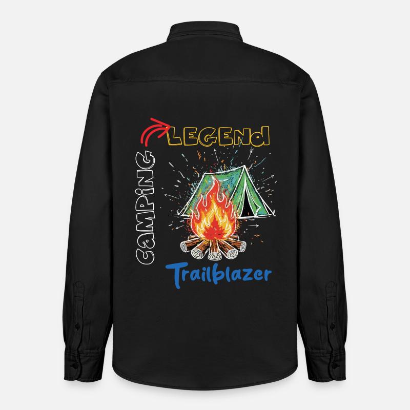 Camping Legend Trailblazer Aventure - Chemise unisexe coupe décontractée bio Stanley/Stella - noir délavé
