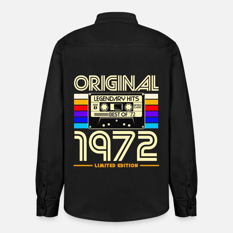 Cassette 1972 Edition Limitée - Chemise unisexe coupe décontractée bio Stanley/Stella - noir délavé