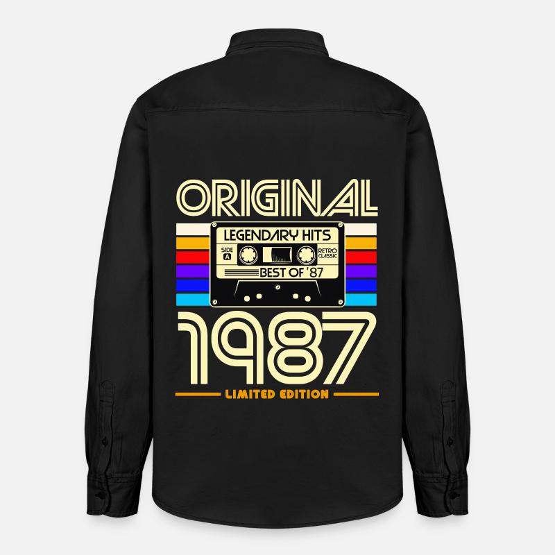 Cassette 1987 Édition Limitée - Chemise unisexe coupe décontractée bio Stanley/Stella - noir délavé