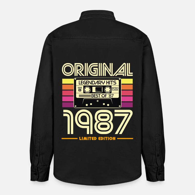 Original 1987 Cassette Retro - Chemise unisexe coupe décontractée bio Stanley/Stella - noir délavé