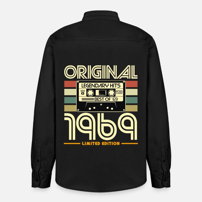 Original 1969 Rétro Cassette - Chemise unisexe coupe décontractée bio Stanley/Stella - noir délavé
