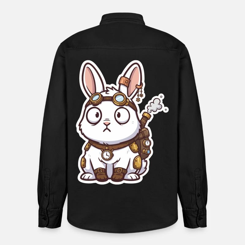 Lapin Steampunk Messager Sac-à-Dos Vapeur - Chemise unisexe coupe décontractée bio Stanley/Stella - noir délavé