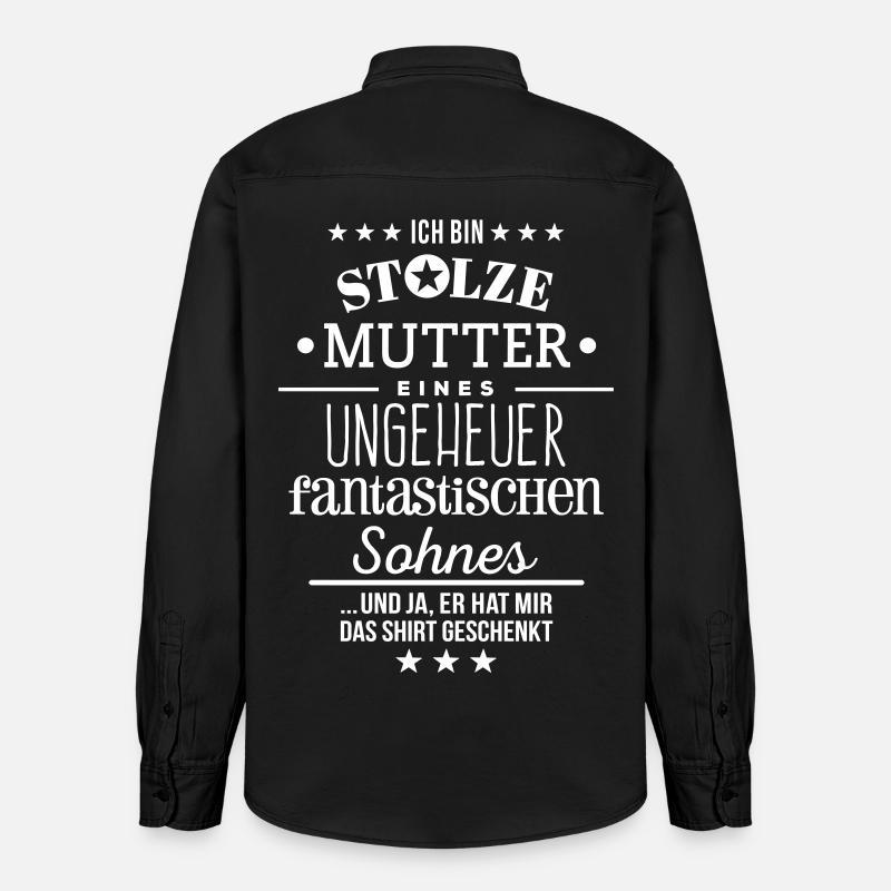 Stolzer Mutter Weihnachtsgeschenk Geburtstag Mama - Relaxed Fit Unisex Organic Hemd von Stanley/Stella - washed Black