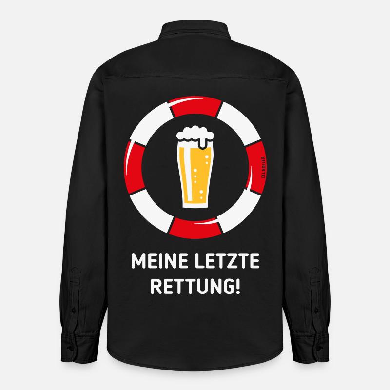 Mon dernier recours ! (Bière / Willibecher / NEG) - Chemise unisexe coupe décontractée bio Stanley/Stella - noir délavé