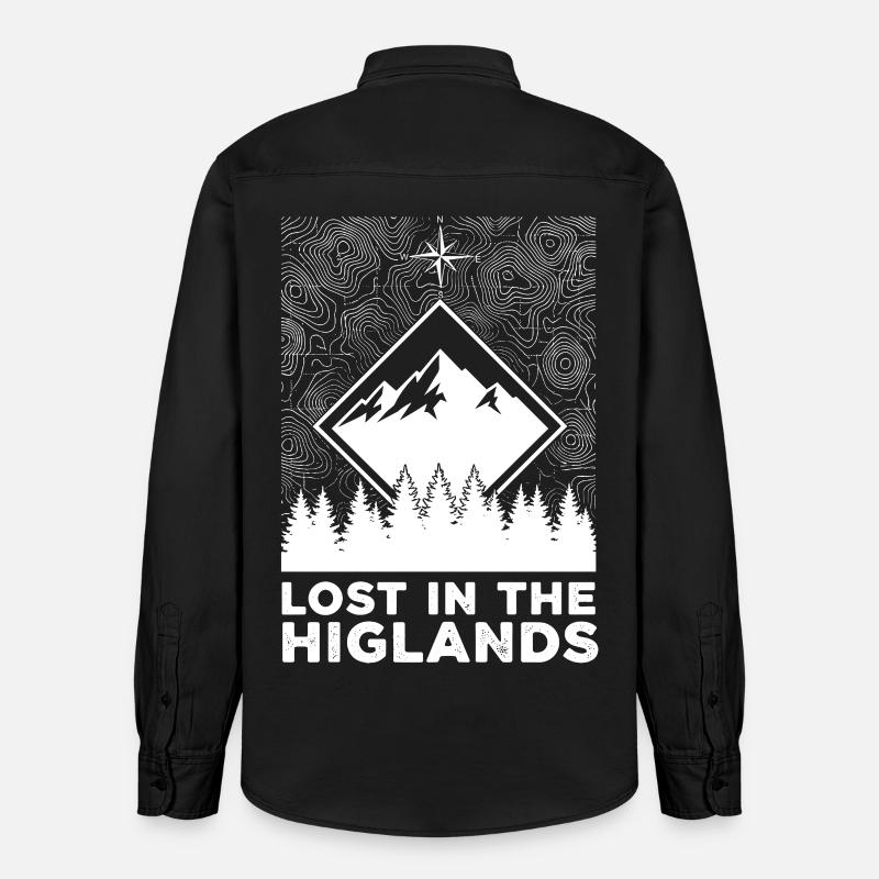 Perdu dans les Highlands - Chemise unisexe coupe décontractée bio Stanley/Stella - noir délavé