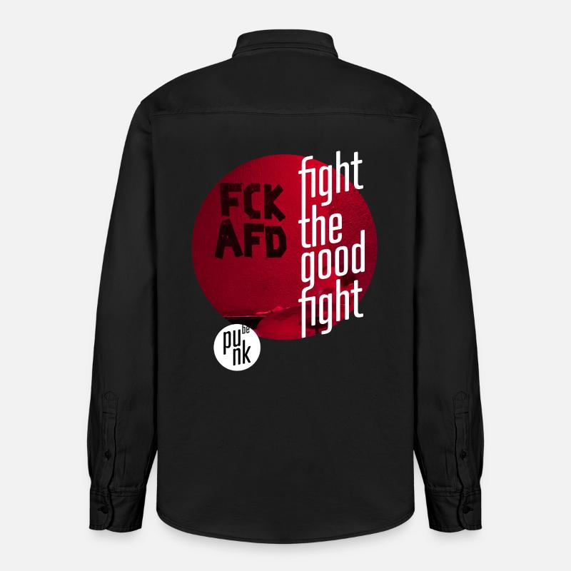 ThinkBick_Fight_the_good_fight_2026_3 - Chemise unisexe coupe décontractée bio Stanley/Stella - noir délavé