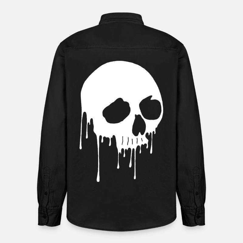 Crâne blanc et graffiti - Chemise unisexe coupe décontractée bio Stanley/Stella - noir délavé