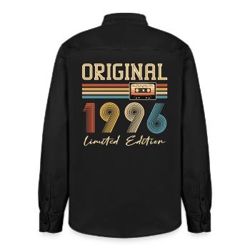 30. Geburtstag 30 Jahre Original 1996 - Relaxed Fit Unisex Organic Hemd von Stanley/Stella - washed Black - Hinten - AI Model Male 178 light (178cm)