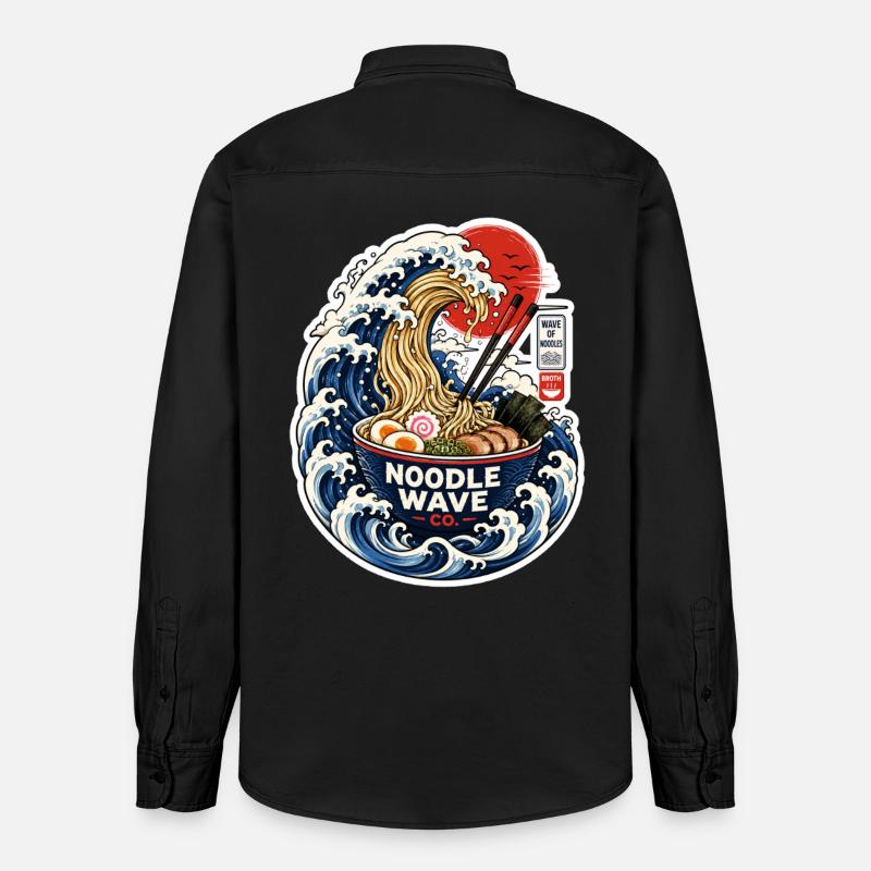 Noodle Wave Ramen Co. - Chemise unisexe coupe décontractée bio Stanley/Stella - noir délavé