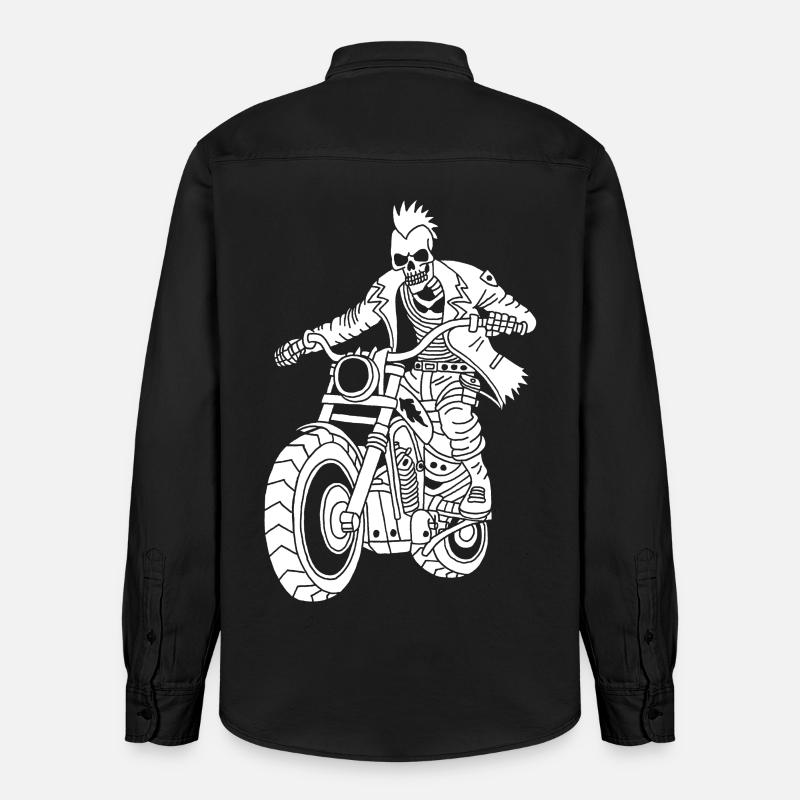 Le motard blanc de l'enfer - Chemise unisexe coupe décontractée bio Stanley/Stella - noir délavé