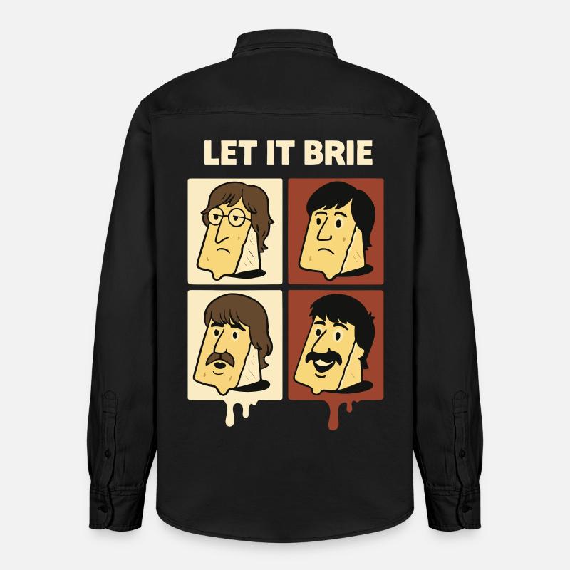 Let It Brie Cheese Quartett - Relaxed Fit Unisex Organic Hemd von Stanley/Stella - washed Black
