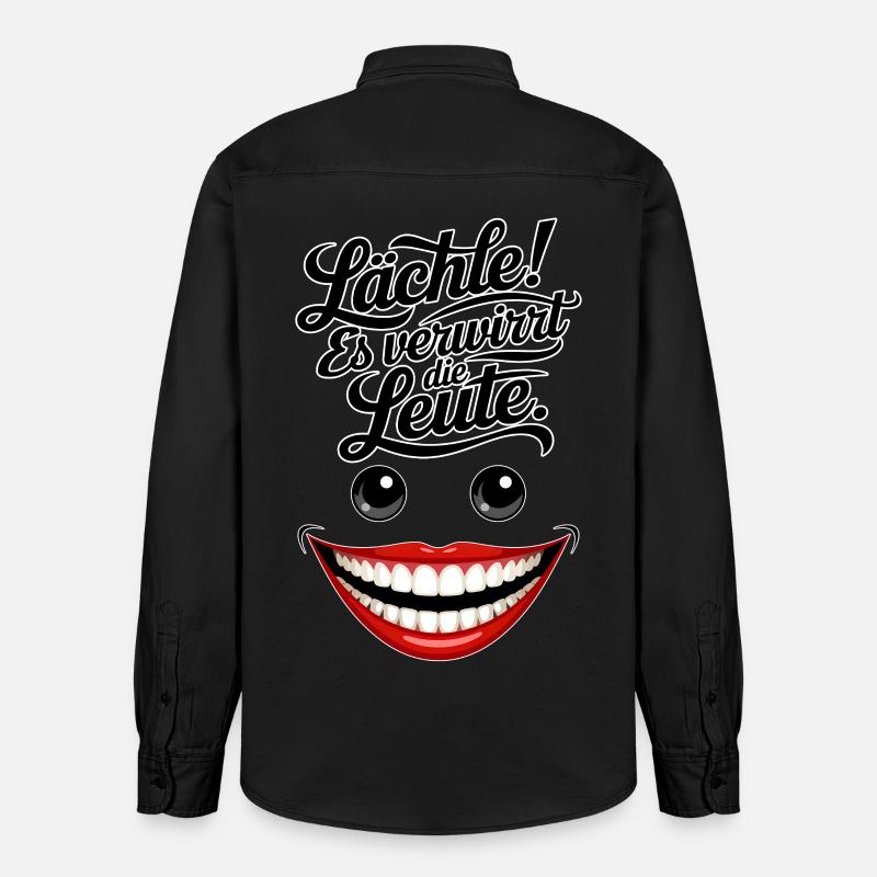 Toujours souriant - Chemise unisexe coupe décontractée bio Stanley/Stella - noir délavé