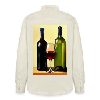 Wein Trinker - Relaxed Fit Unisex Organic Hemd von Stanley/Stella - Natur - Hinten - AI Model Male 178 light (178cm)
