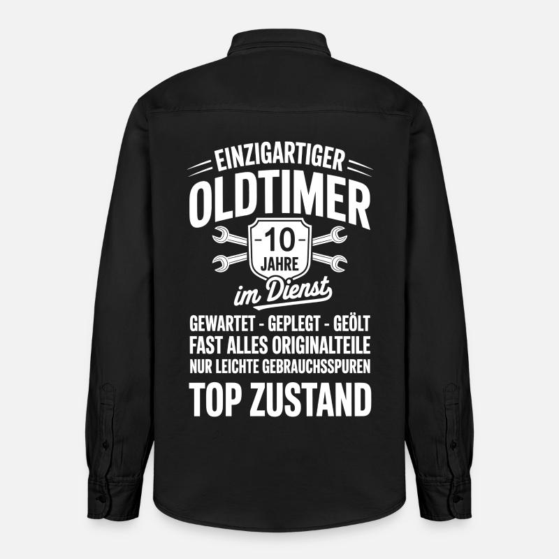 bester Mitarbeiter - Oldtimer Mechaniker - Relaxed Fit Unisex Organic Hemd von Stanley/Stella - washed Black
