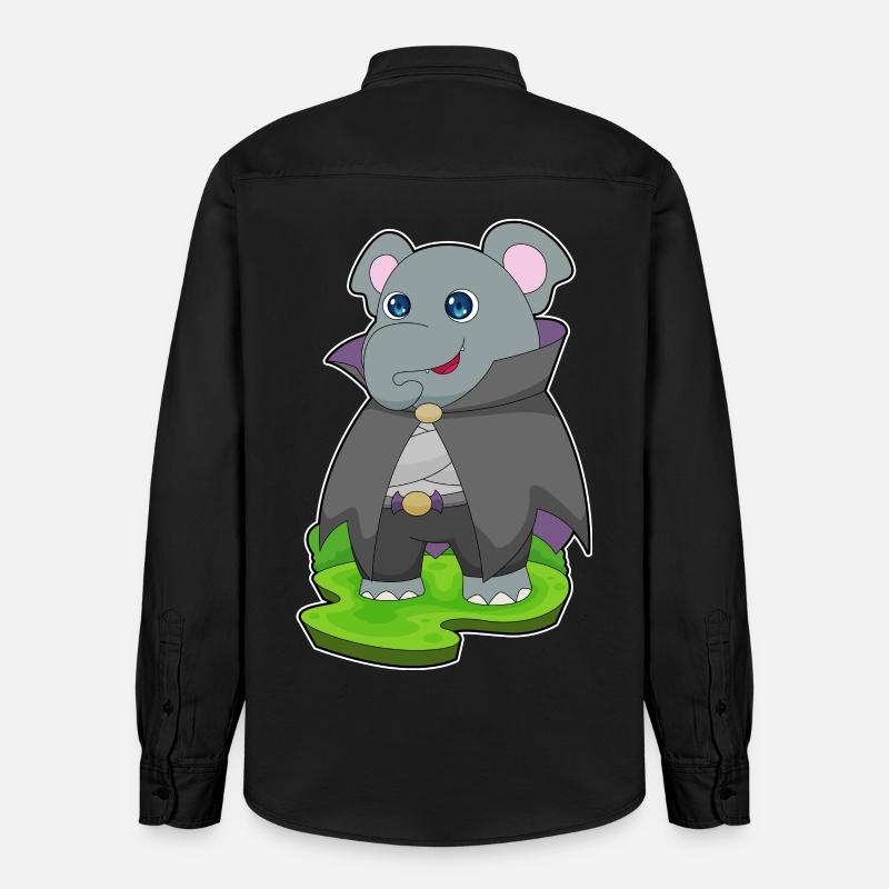 Éléphant Halloween Vampire - Chemise unisexe coupe décontractée bio Stanley/Stella - noir délavé