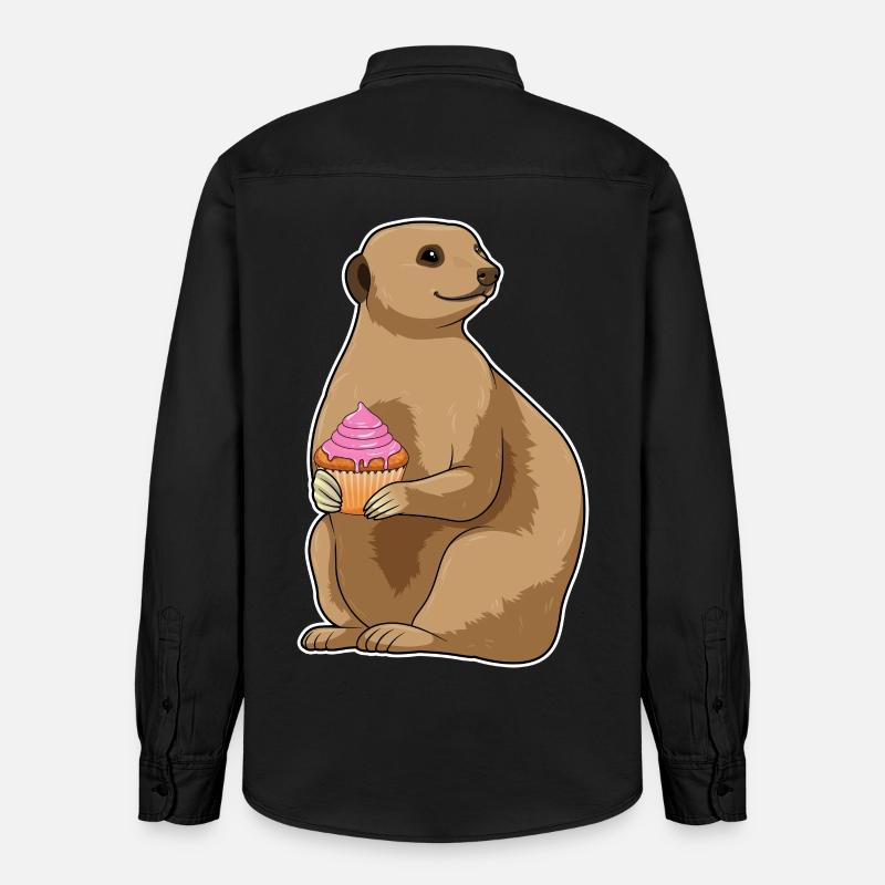 Erdmännchen Muffin - Relaxed Fit Unisex Organic Hemd von Stanley/Stella - washed Black
