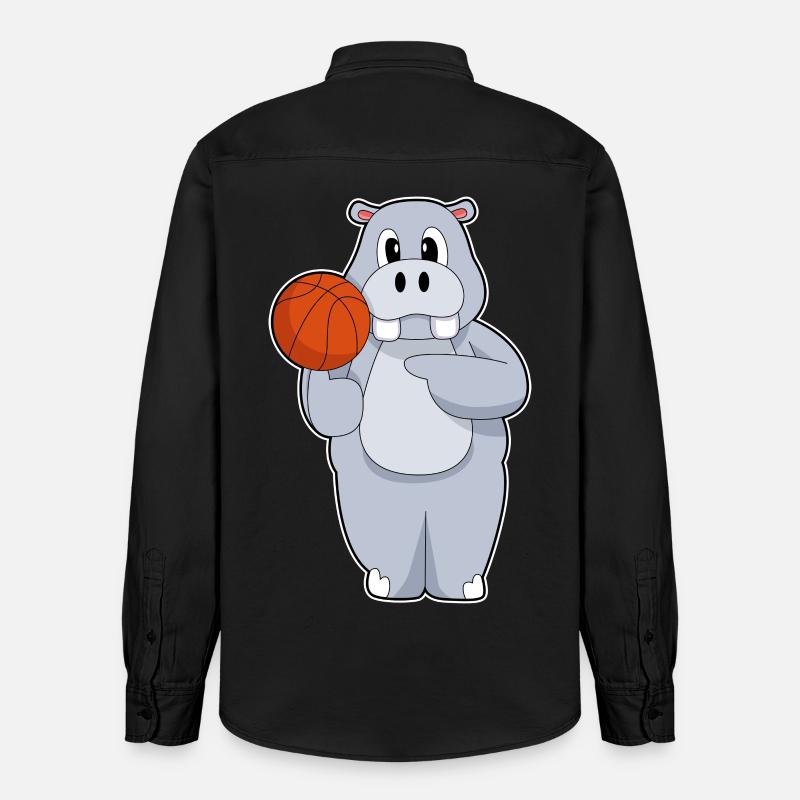 Hippo Basketteur Basketteur - Chemise unisexe coupe décontractée bio Stanley/Stella - noir délavé