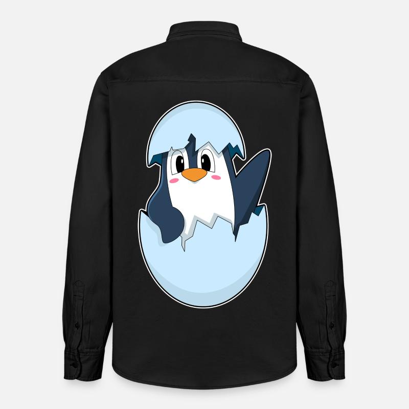 Pinguin Eierschale - Relaxed Fit Unisex Organic Hemd von Stanley/Stella - washed Black