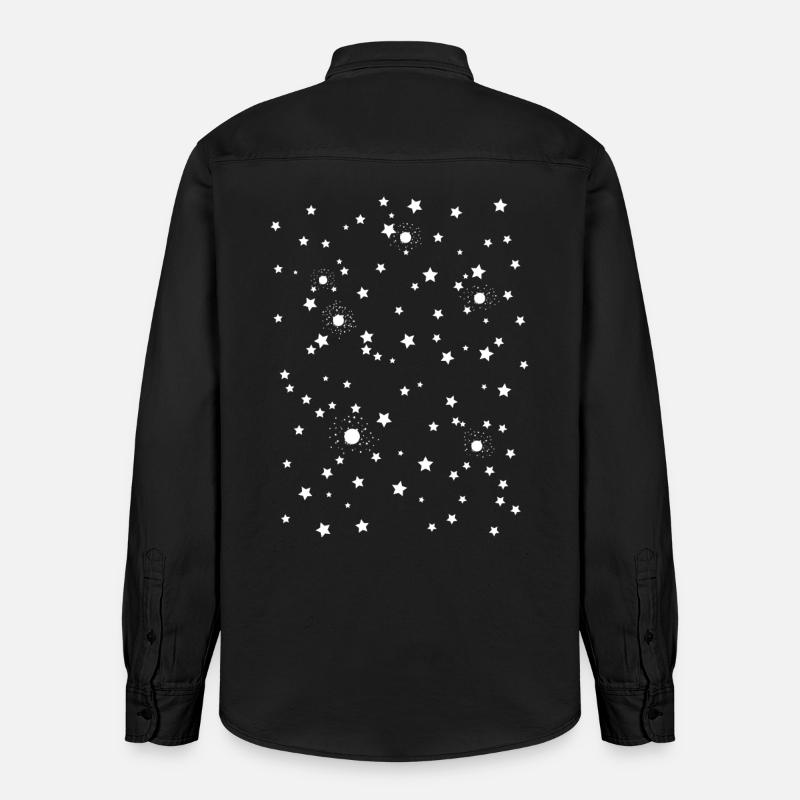 Étoiles spatiales du ciel étoilé - Chemise unisexe coupe décontractée bio Stanley/Stella - noir délavé