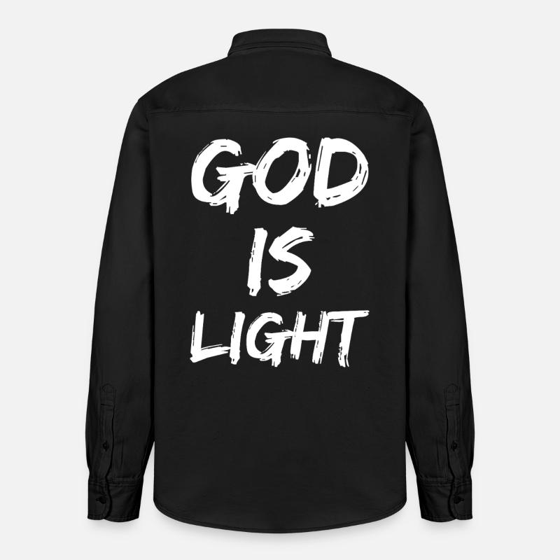 Dieu est Lumière - Chemise unisexe coupe décontractée bio Stanley/Stella - noir délavé