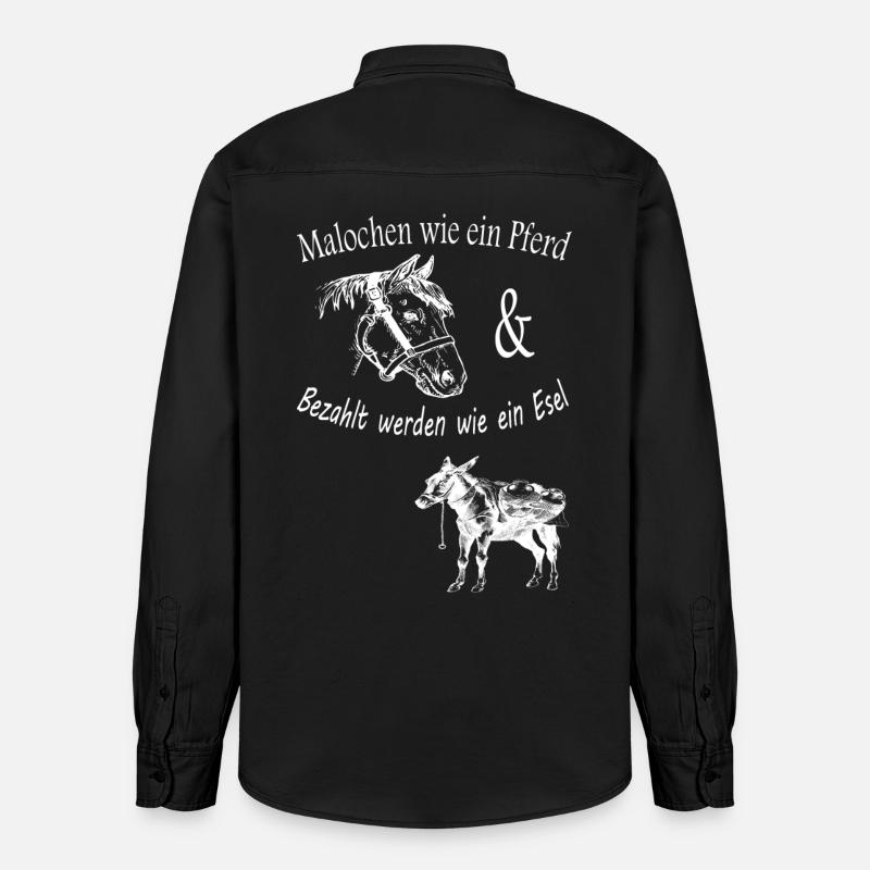 Malochen wie ein Pferd - Relaxed Fit Unisex Organic Hemd von Stanley/Stella - washed Black