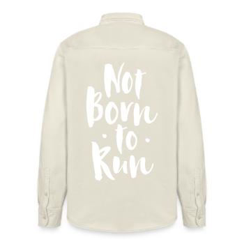 Not born to run - Relaxed Fit Unisex Organic Shirt by Stanley/Stella - soft Ecru - Back - AI Model Male 178 light (178cm)
