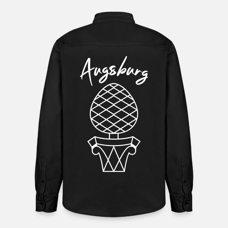 Augsburg | Designfarbe einstellbar - Relaxed Fit Unisex Organic Hemd von Stanley/Stella - washed Black
